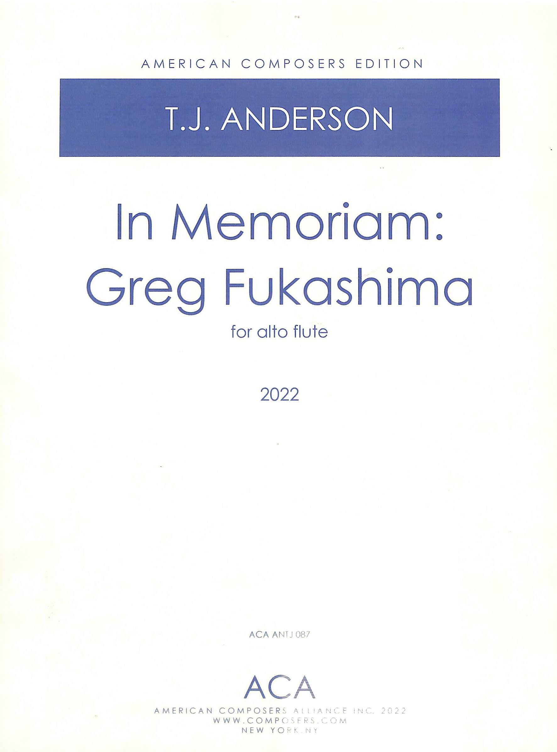 In Memoriam: Greg Fukashima