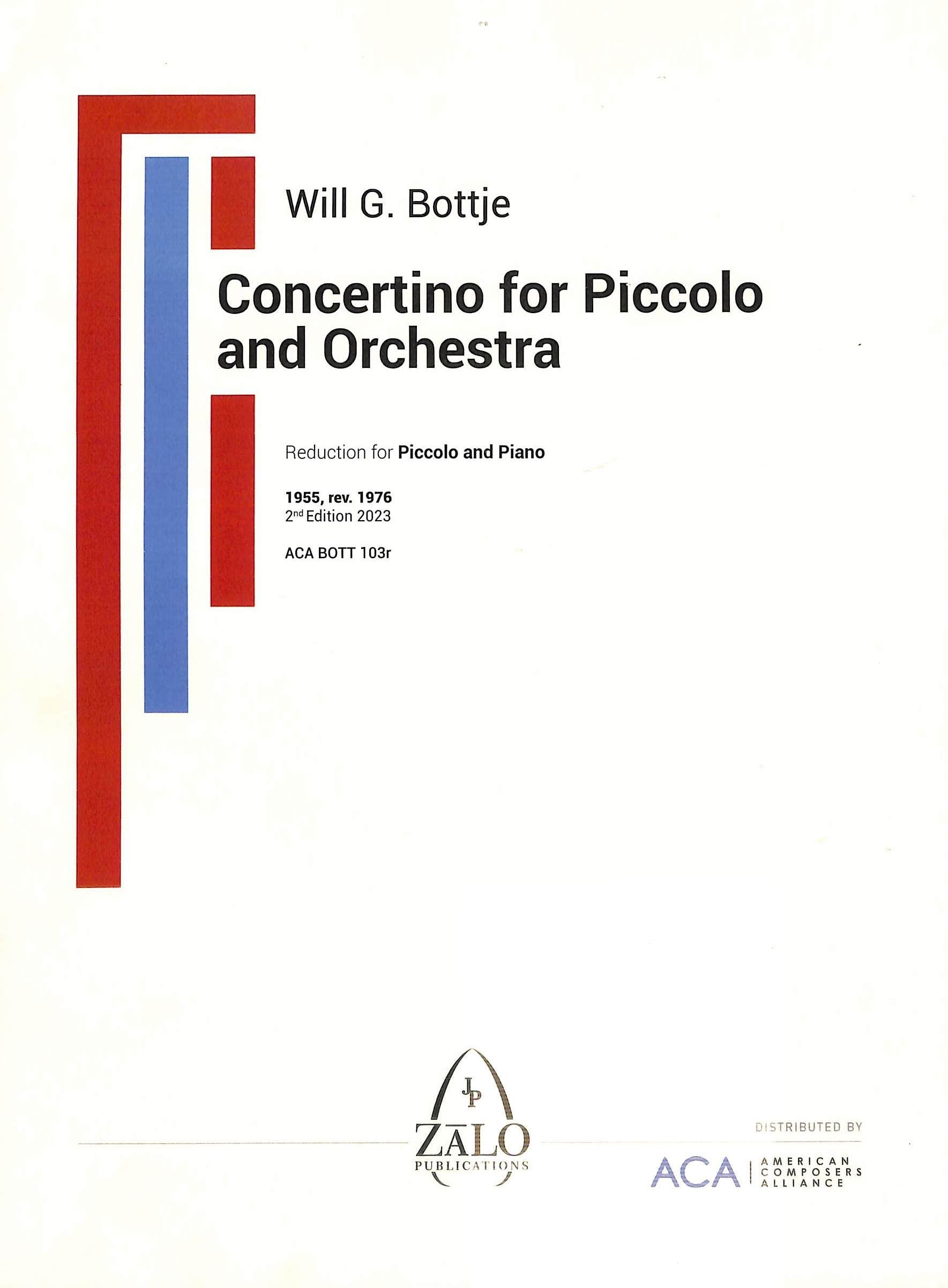 Bottje, WG :: Concertino for Piccolo and Orchestra