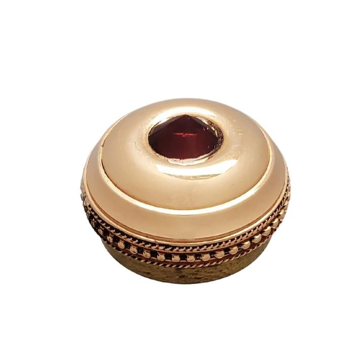 Almondine Pyrope Gemstone Flute Crown Gold (Faceted)