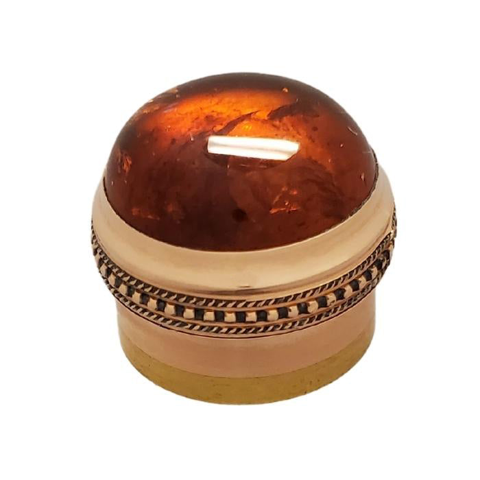 Baltic Amber Gemstone Flute Crown Gold (Cabochon)