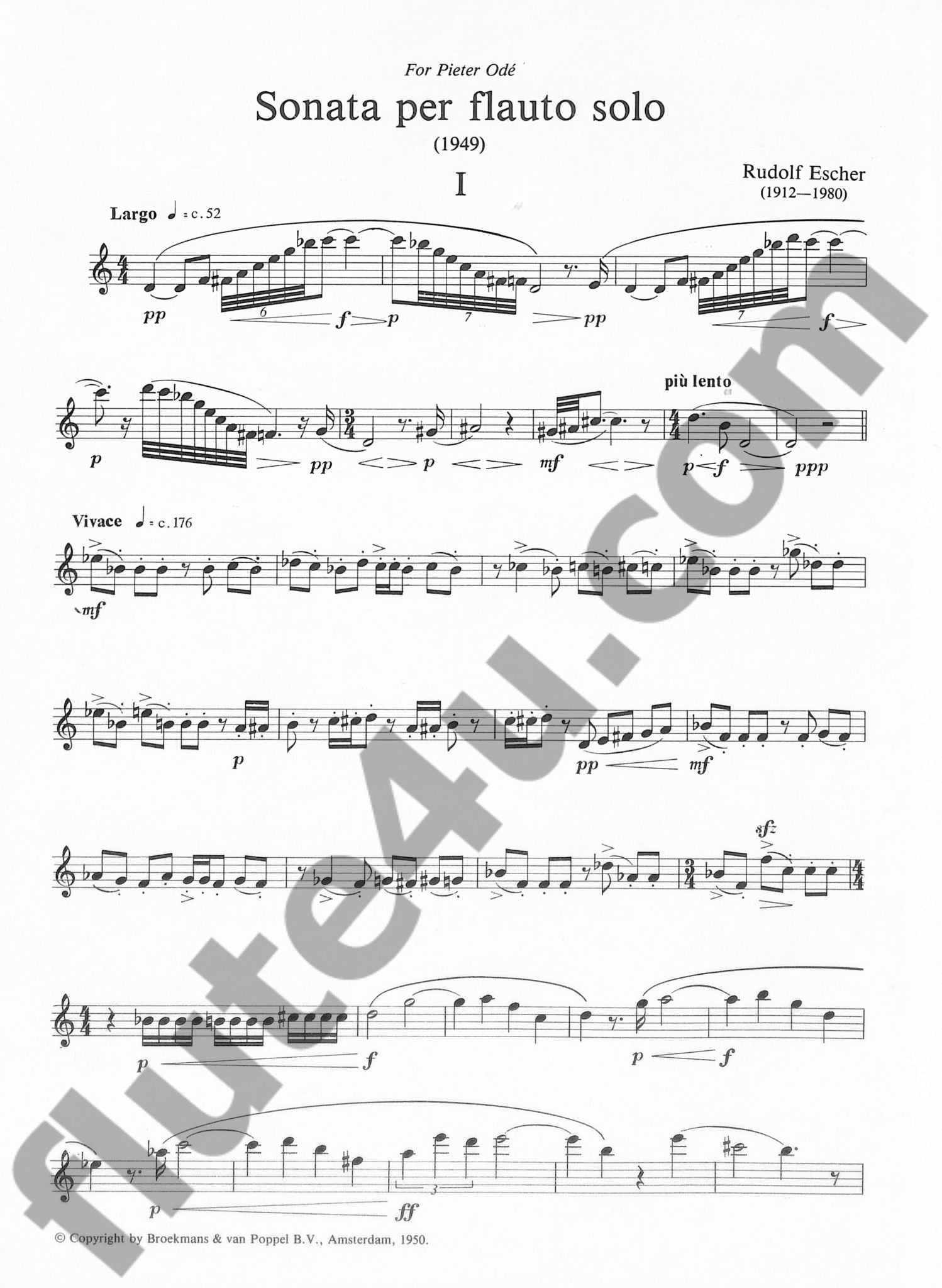 Escher, R :: Sonata per flauto solo [Sonata for solo flute]