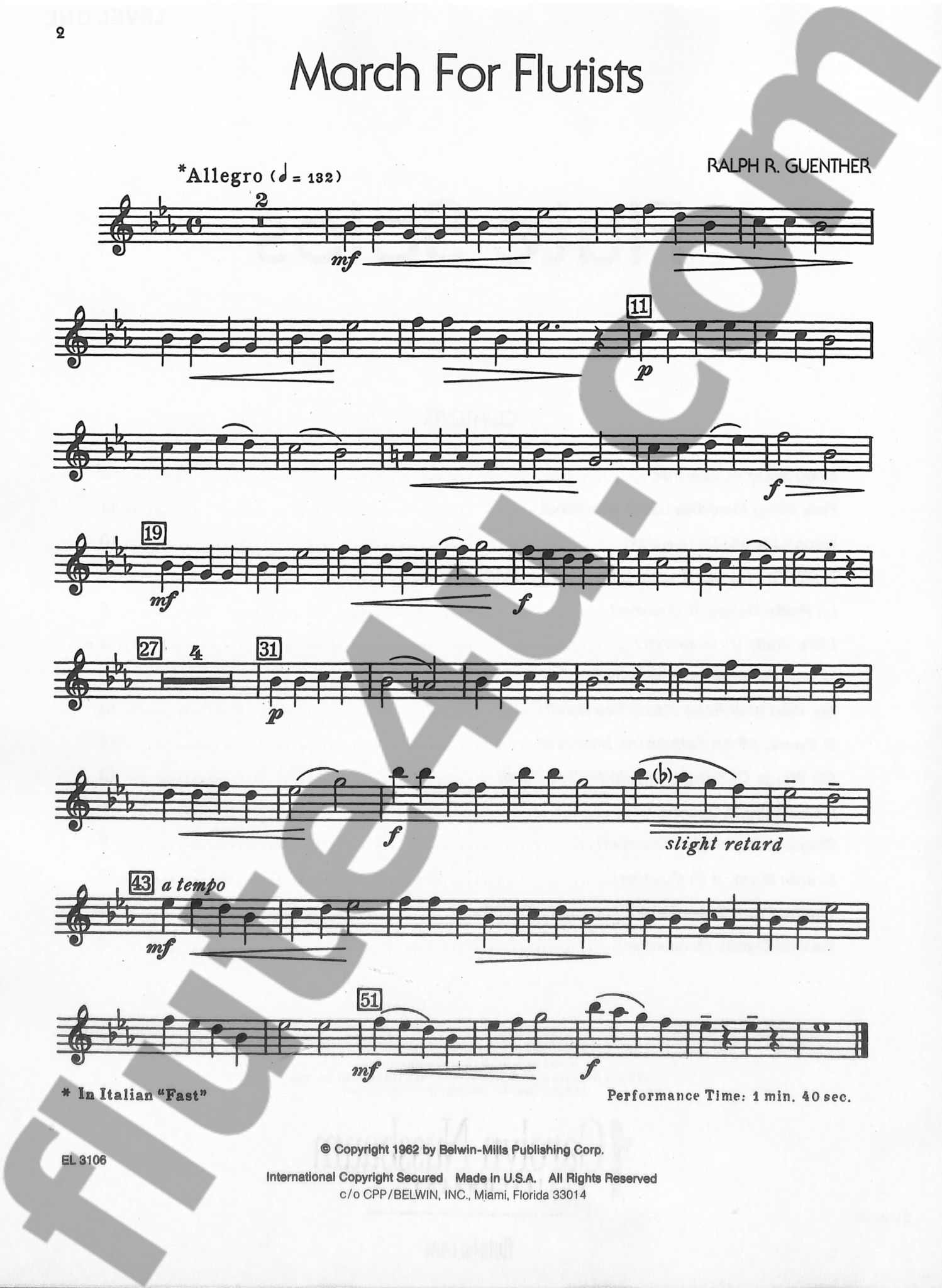 Various :: Flute Solos Level One Flute Part