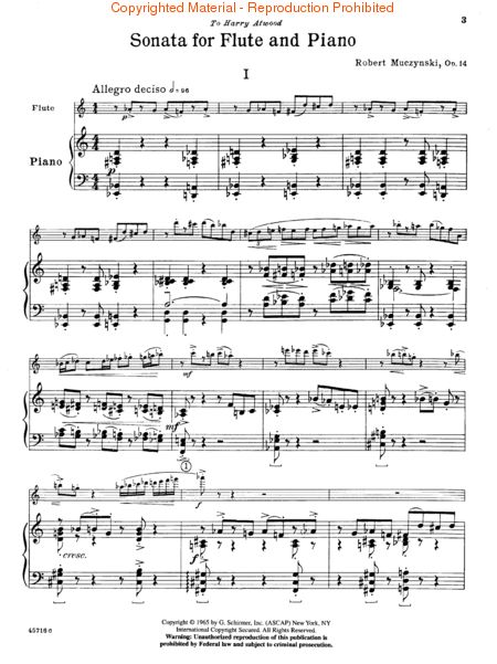 Muczynski, R :: Sonata for Flute and Piano op. 14