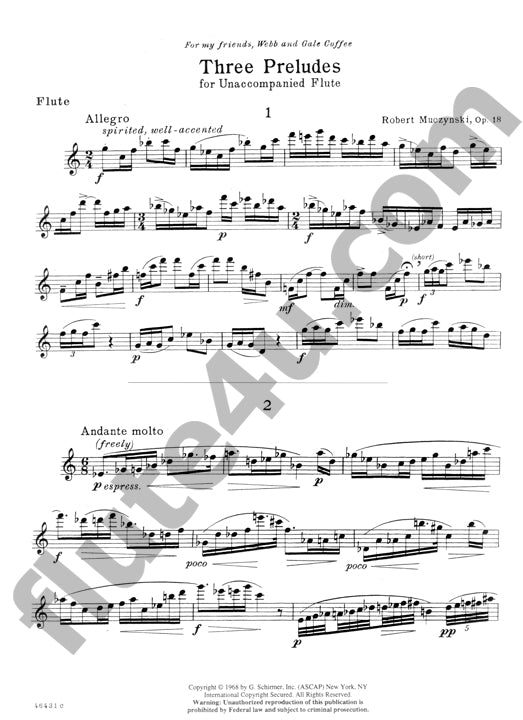 Muczynski, R :: Three Preludes op. 18