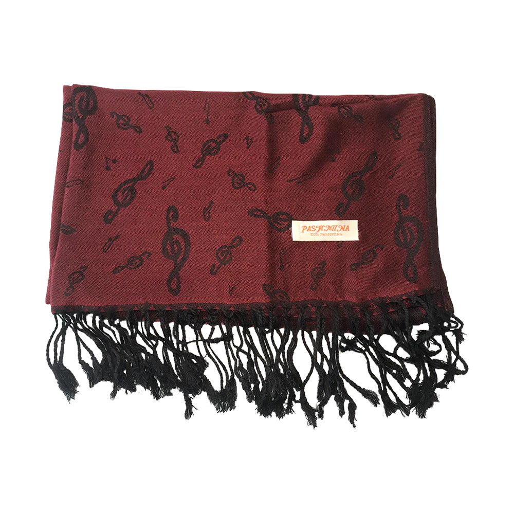 Scarf - Pashmina with Treble Clefs