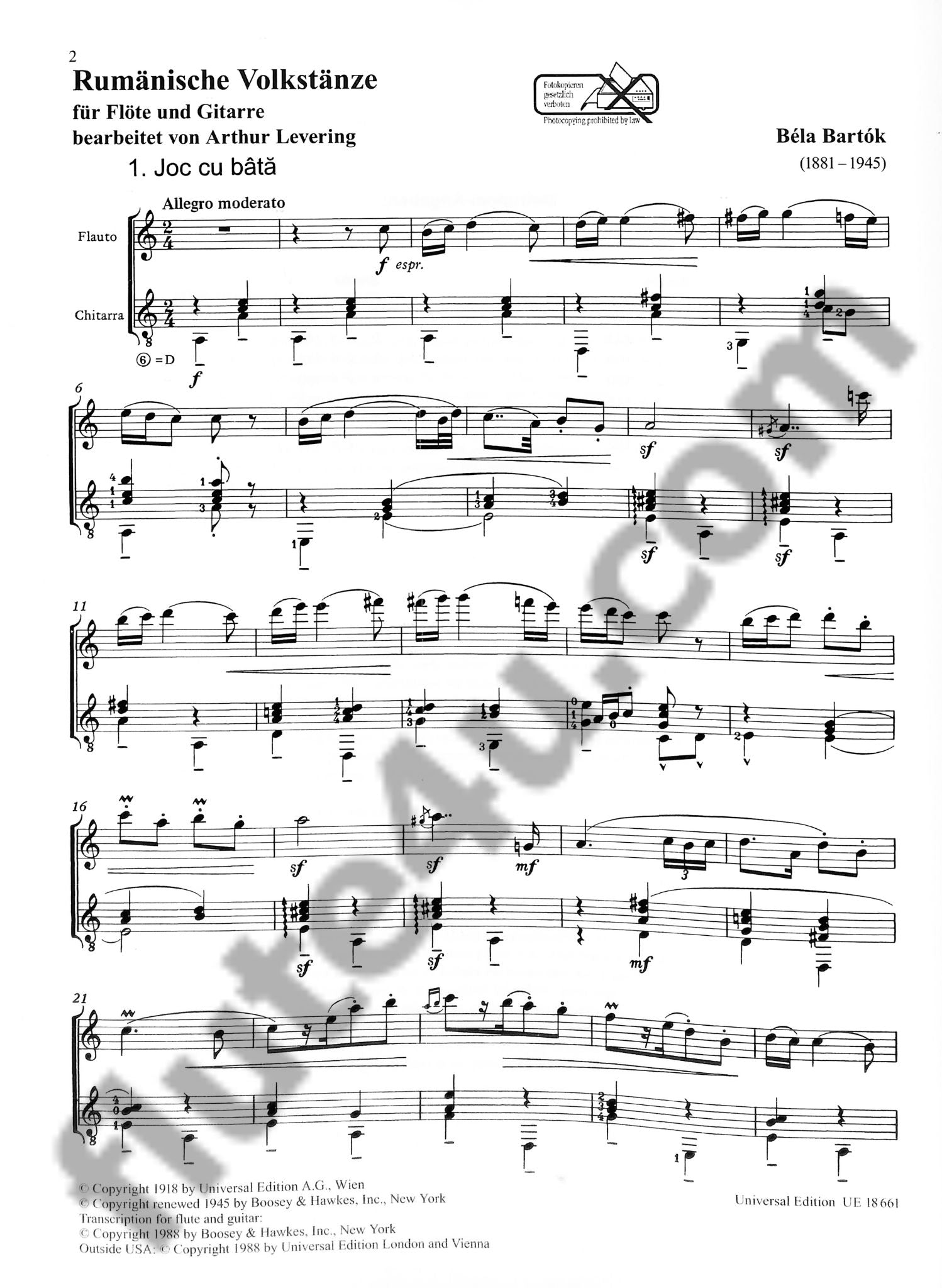 Bartok, B :: Rumanische Volkstanze [Roumanian Folk Dances]