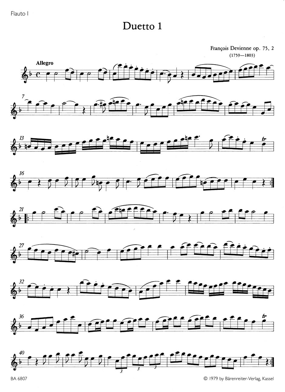 Devienne, F :: Sechs Duette [Six Duets] op. 75/2