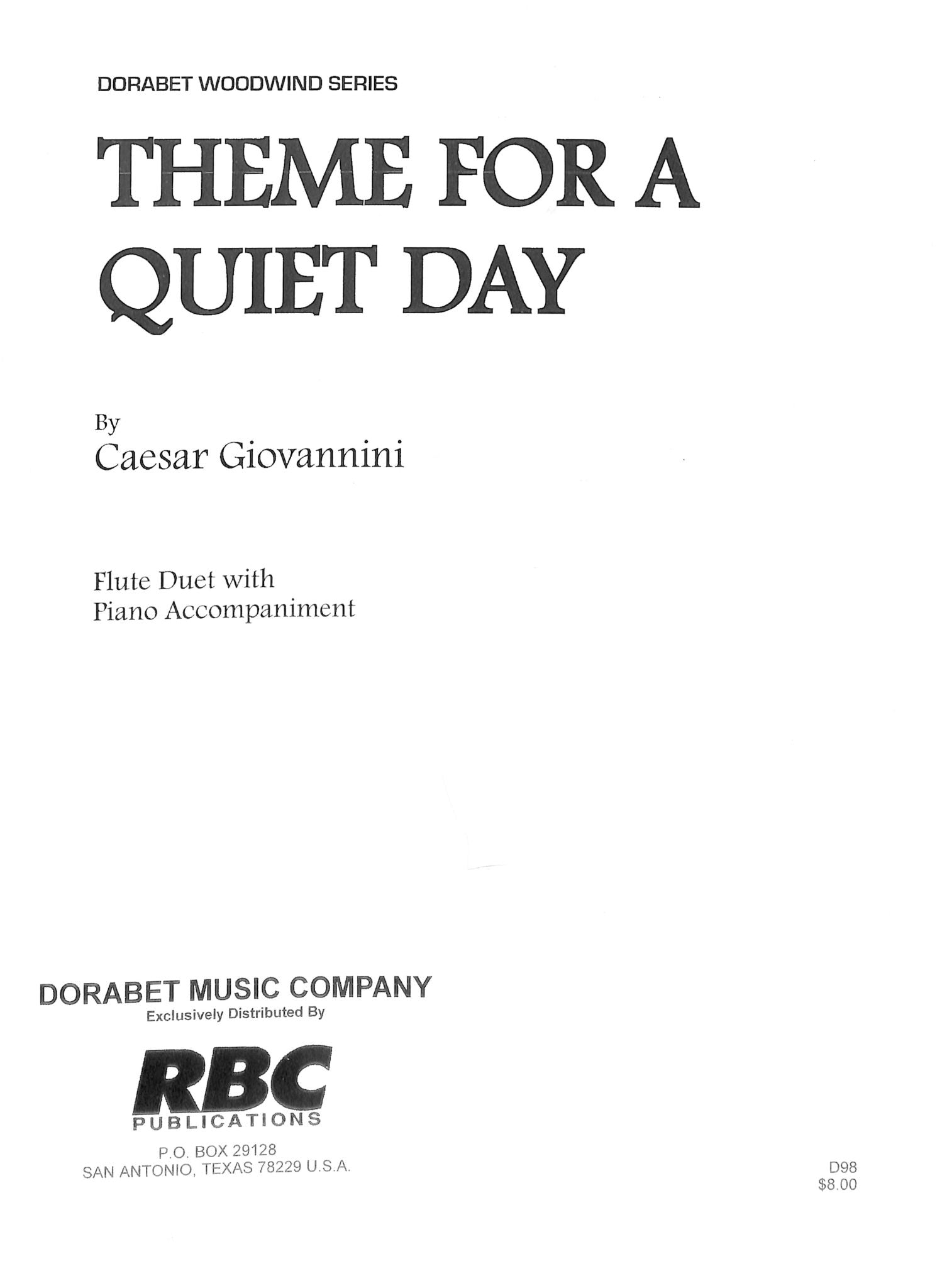 Giovannini, C :: Theme for a Quiet Day