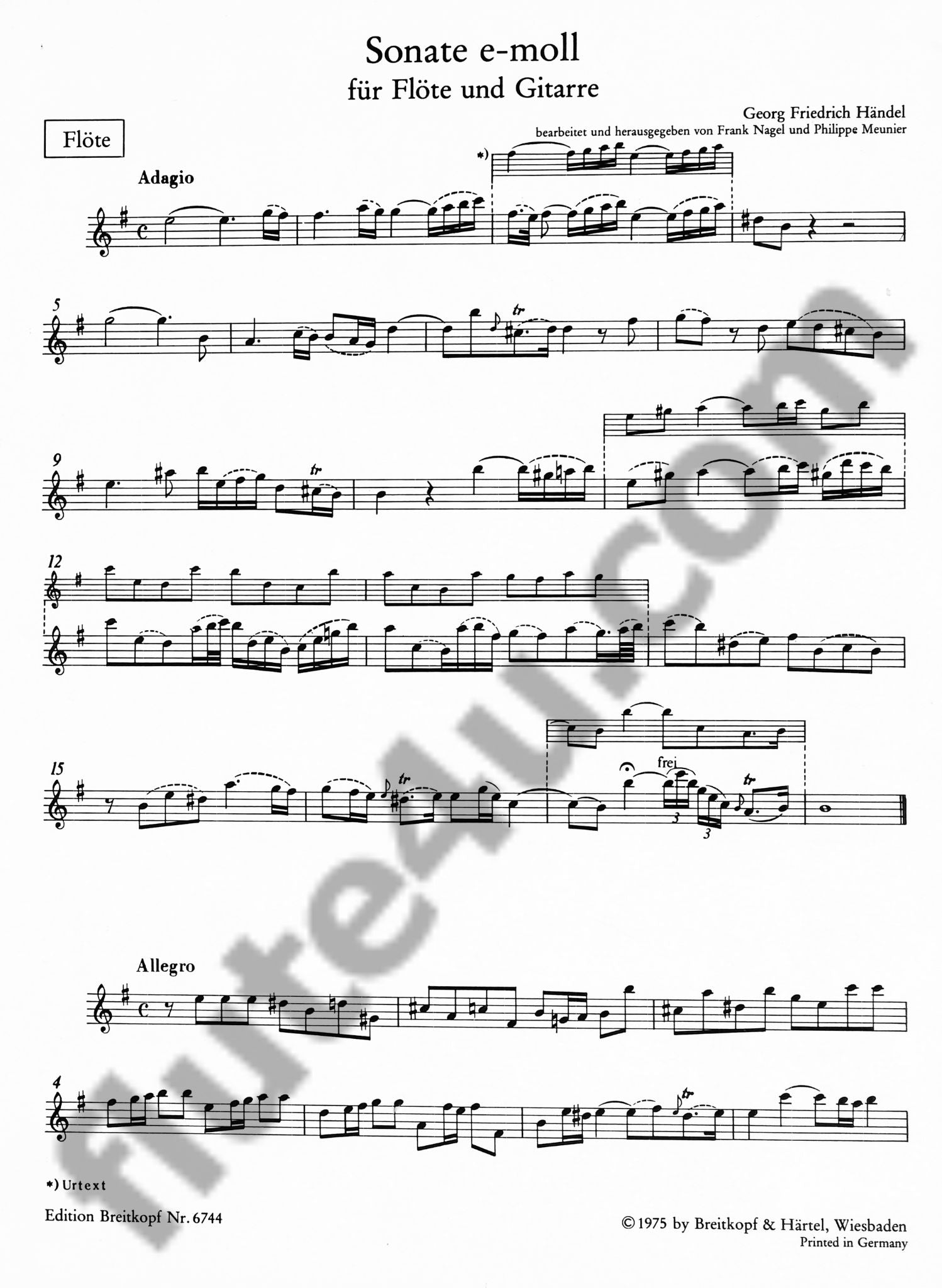 Handel, GF :: Sonate e-moll [Sonata in E minor]