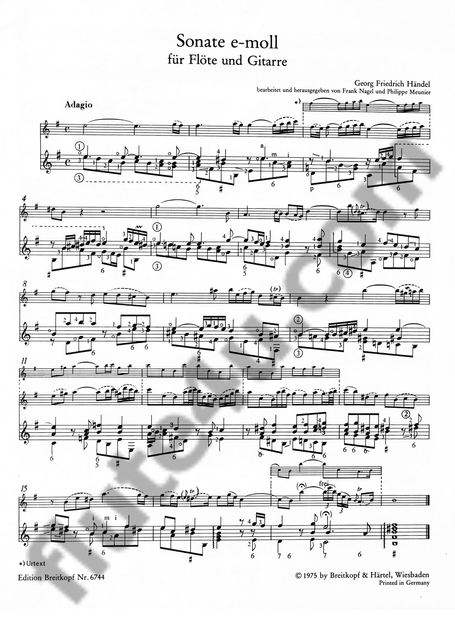 Handel, GF :: Sonate e-moll [Sonata in E minor]
