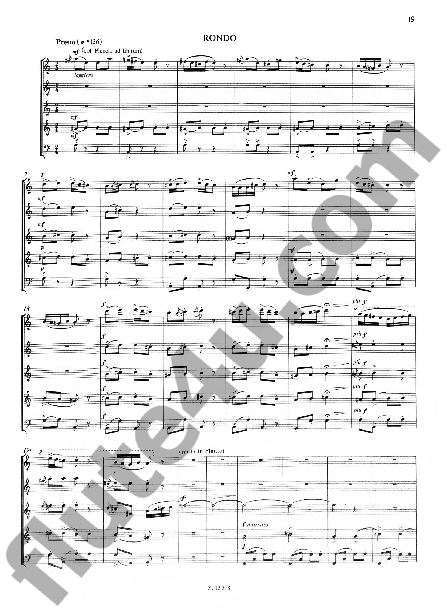 Hajdu, M :: Four Movements for Wind Quintet
