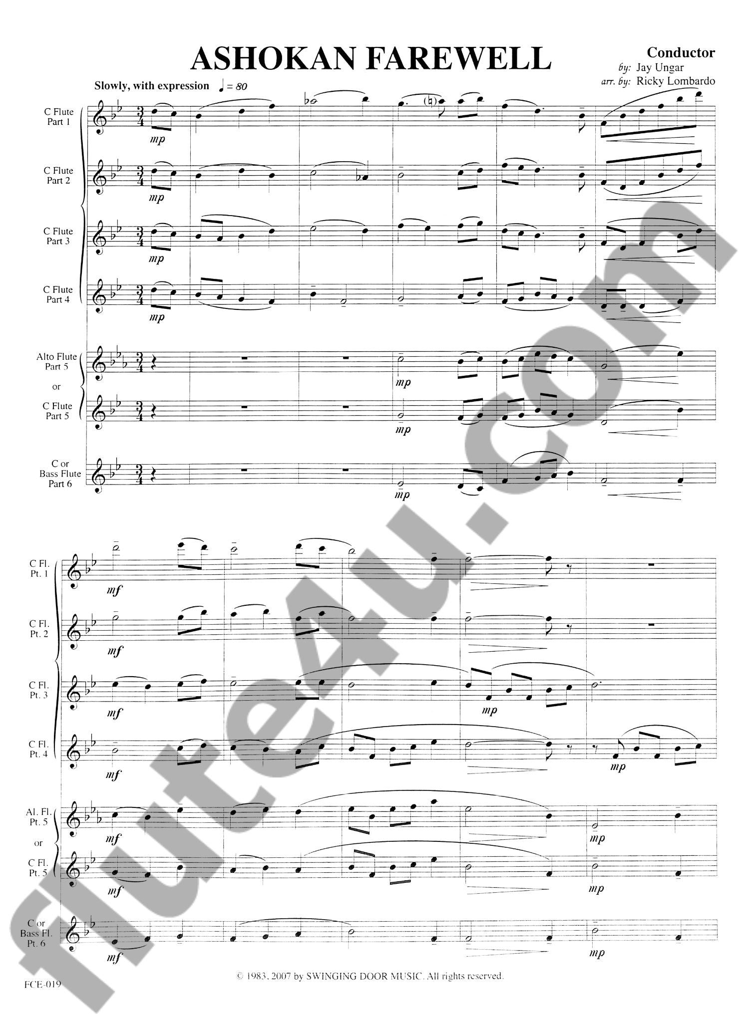 Ungar, J :: Ashokan Farewell