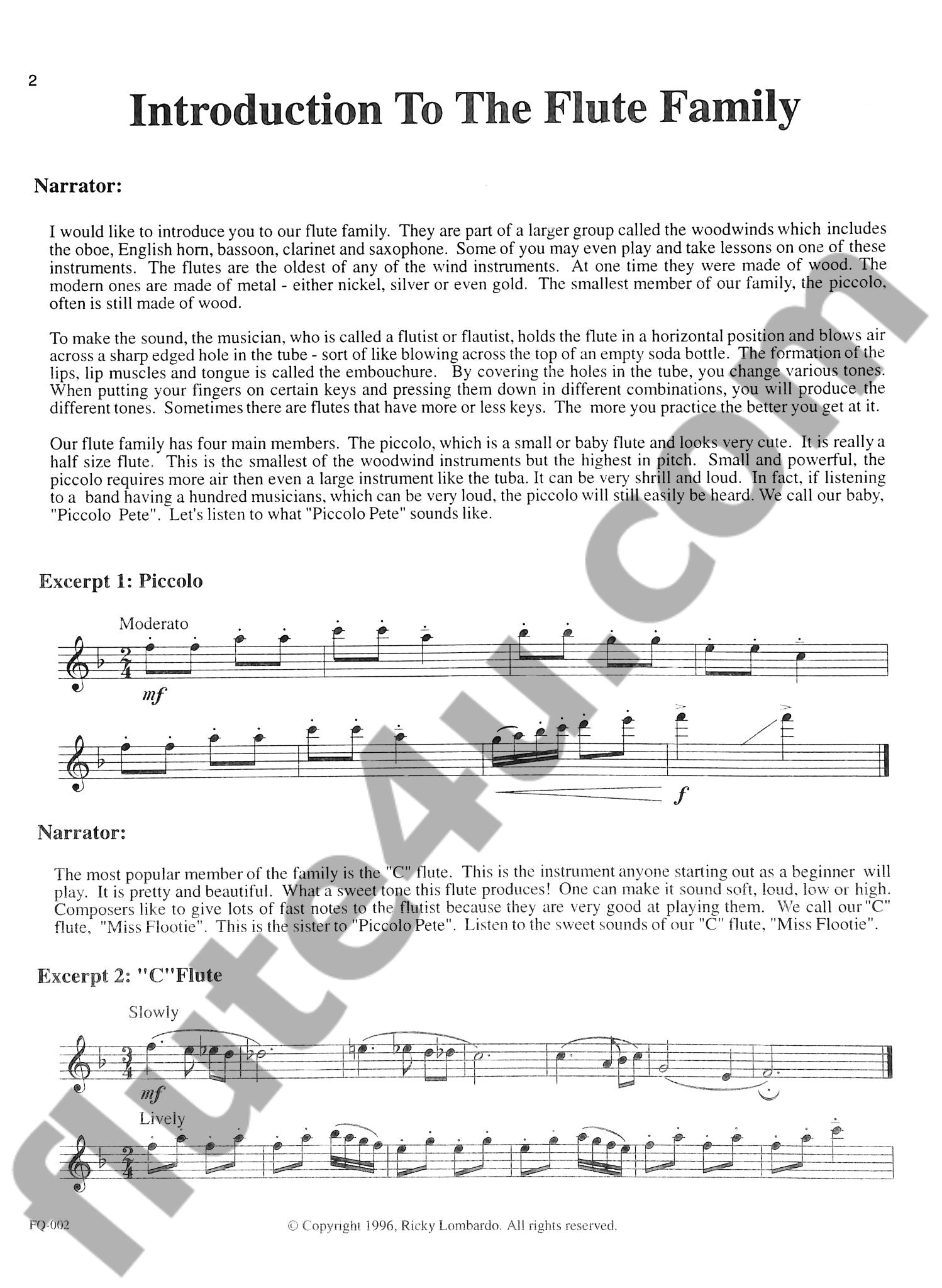 Lombardo, R :: Introduction to the Flute Family & Childhood Favorites