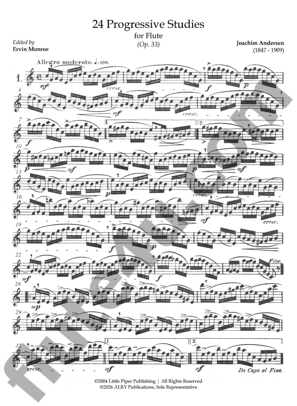 Andersen, J :: Twenty-four Progressive Studies op. 33