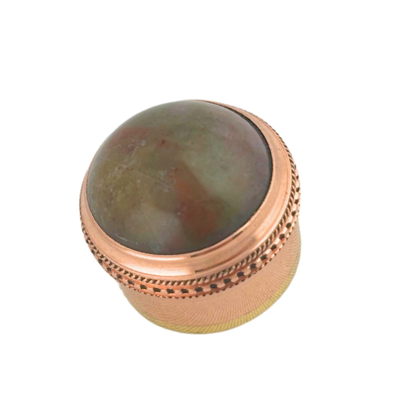 Jasper (Fancy) Gemstone Flute Crown Gold (Cabochon)