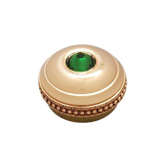 Green Diopside Gemstone Flute Crown Gold (Faceted)