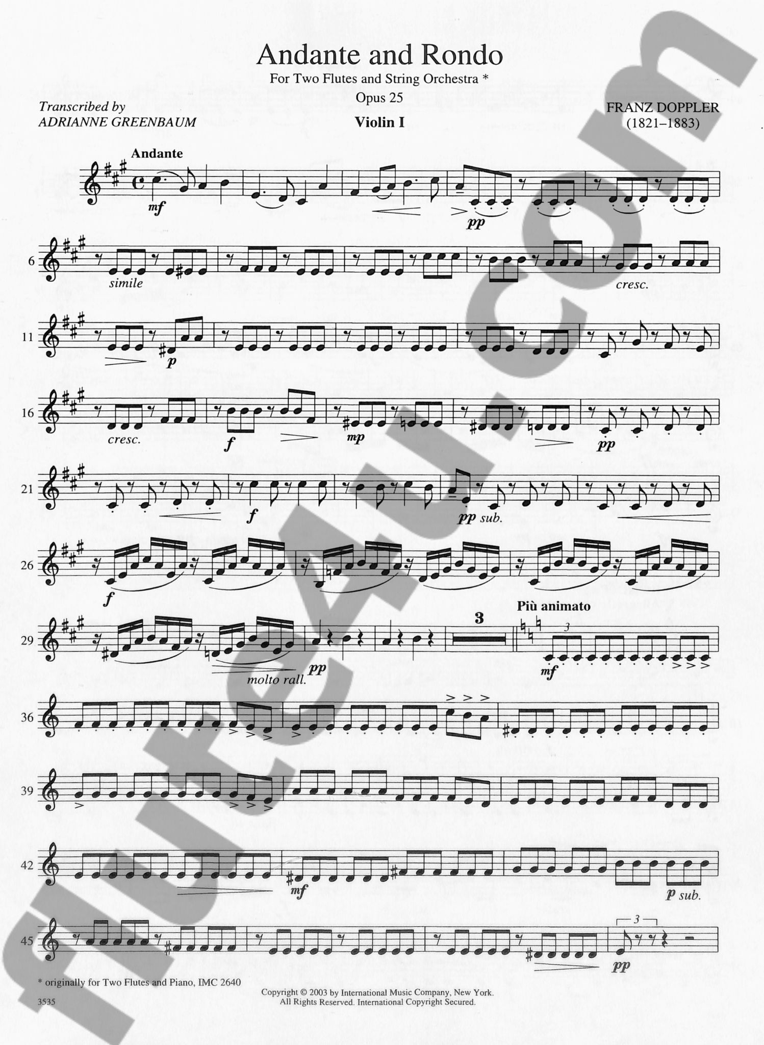 Doppler, F :: Andante and Rondo