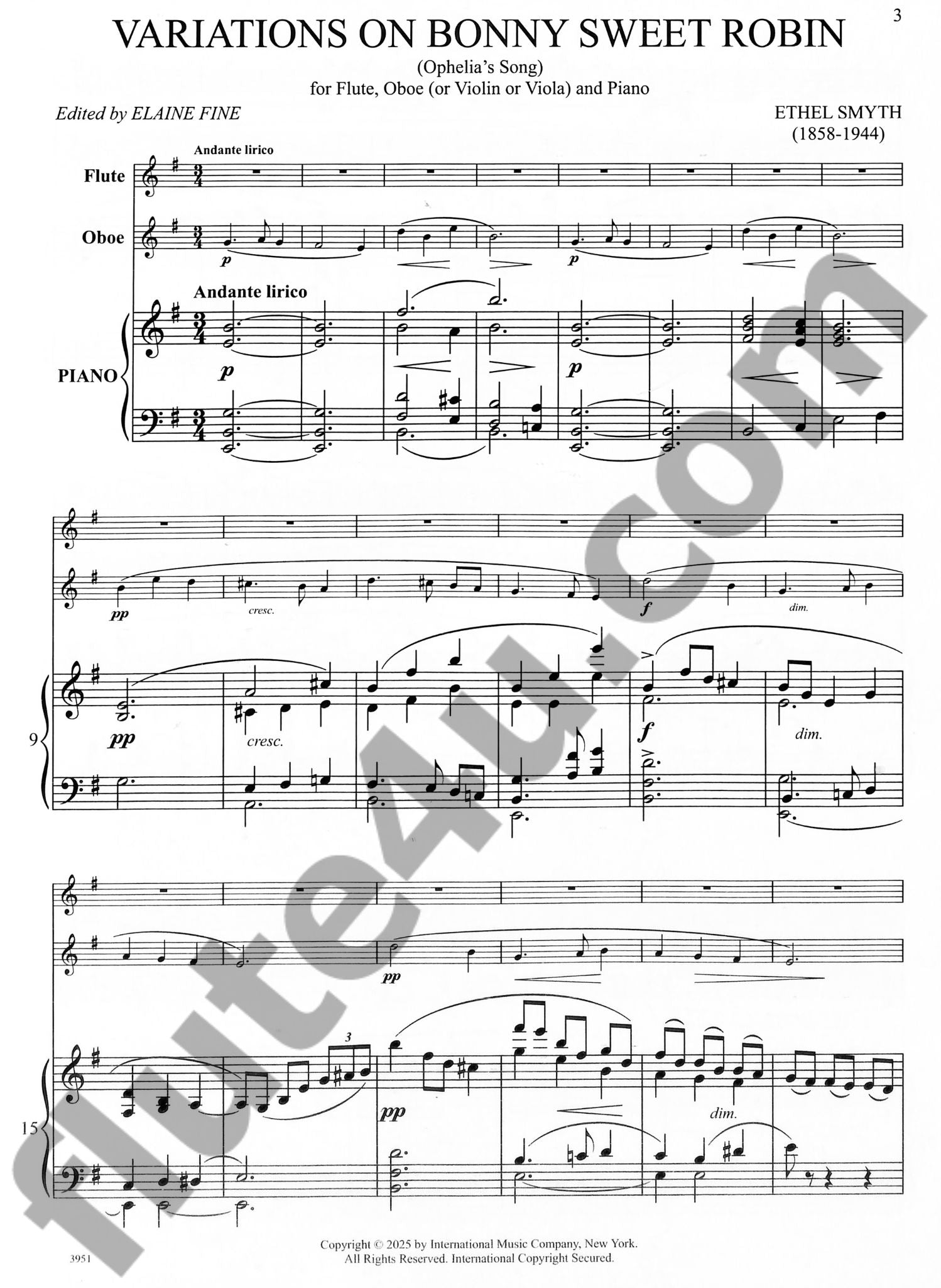 Smyth, E :: Variations on Bonny Sweet Robin (Ophelia's Song)