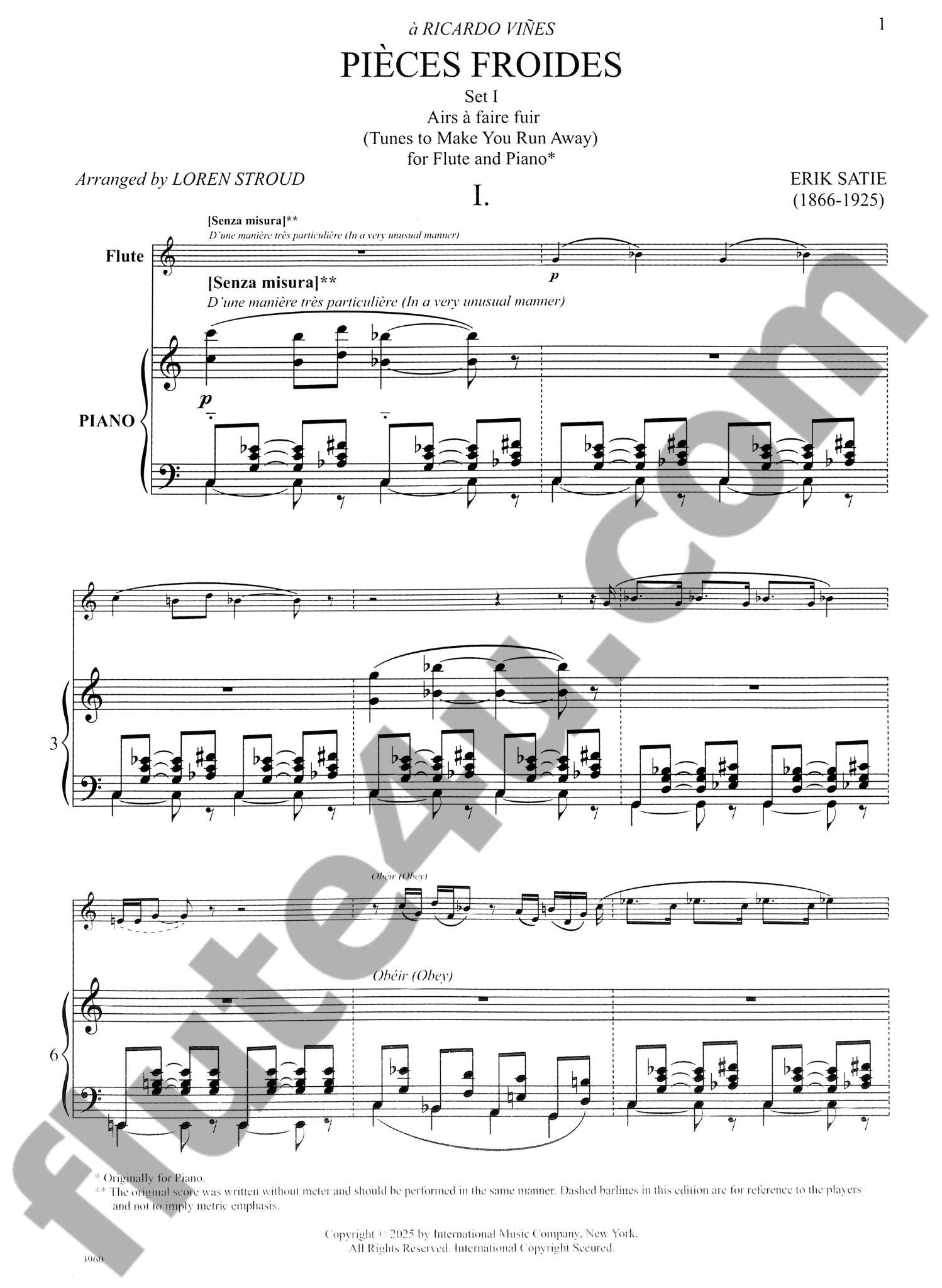 Satie, E :: Pieces Froides, Set I: Airs a faire fuir [Tunes to Make You Run Away]