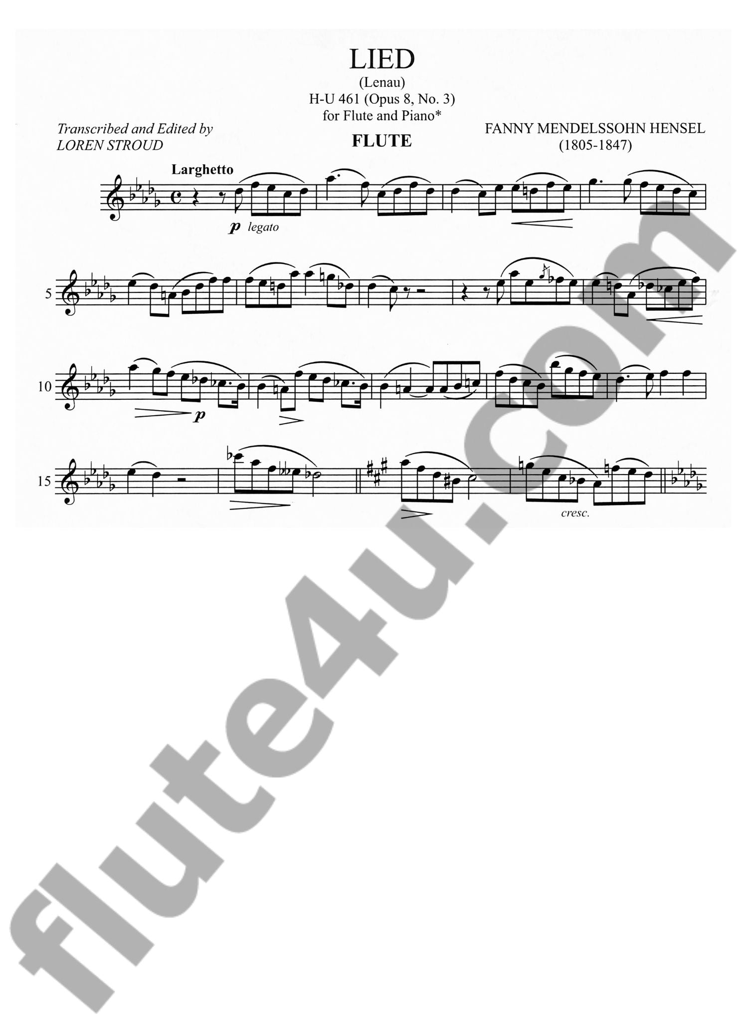 Mendelssohn Hensel, F :: Lied (Lenau), Op. 8, No. 3