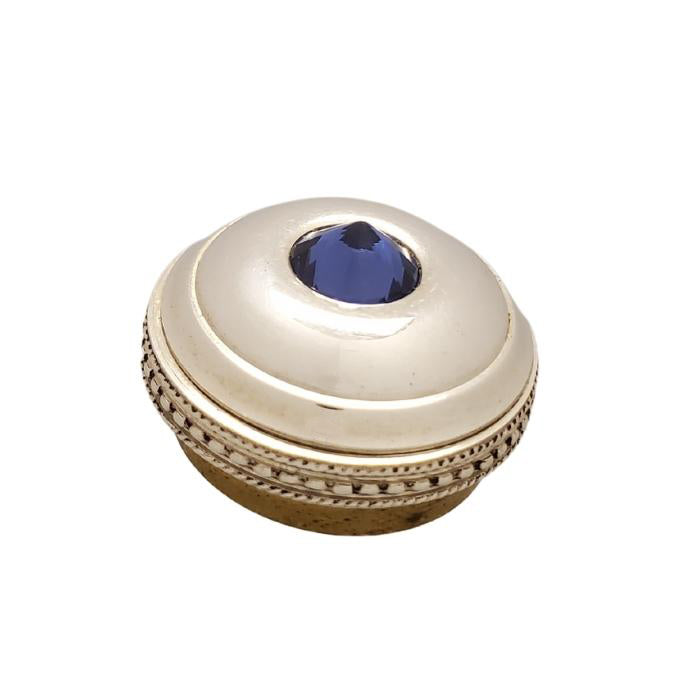 Iolite Gemstone Flute Crown Silver (Faceted)