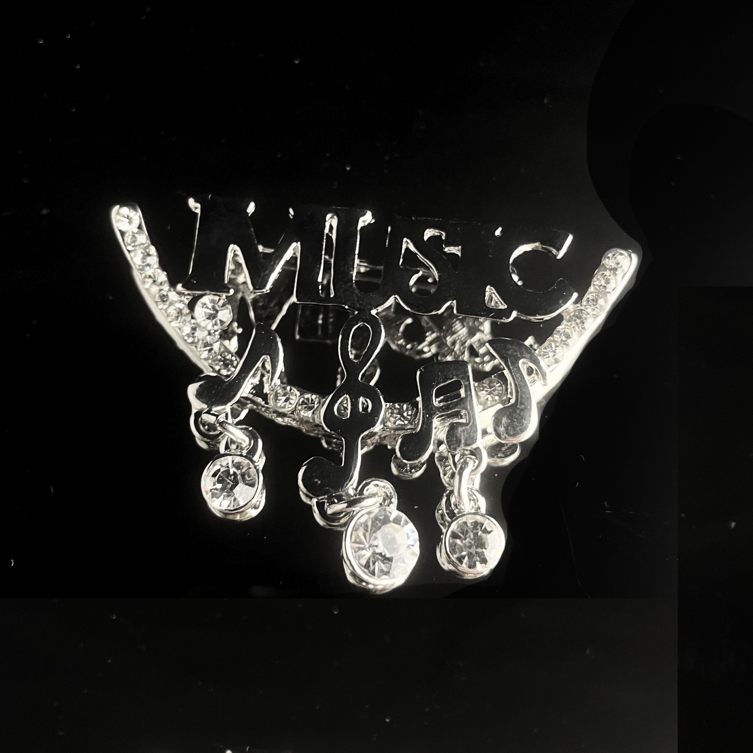 Pin - Rhinestone Music and Notes