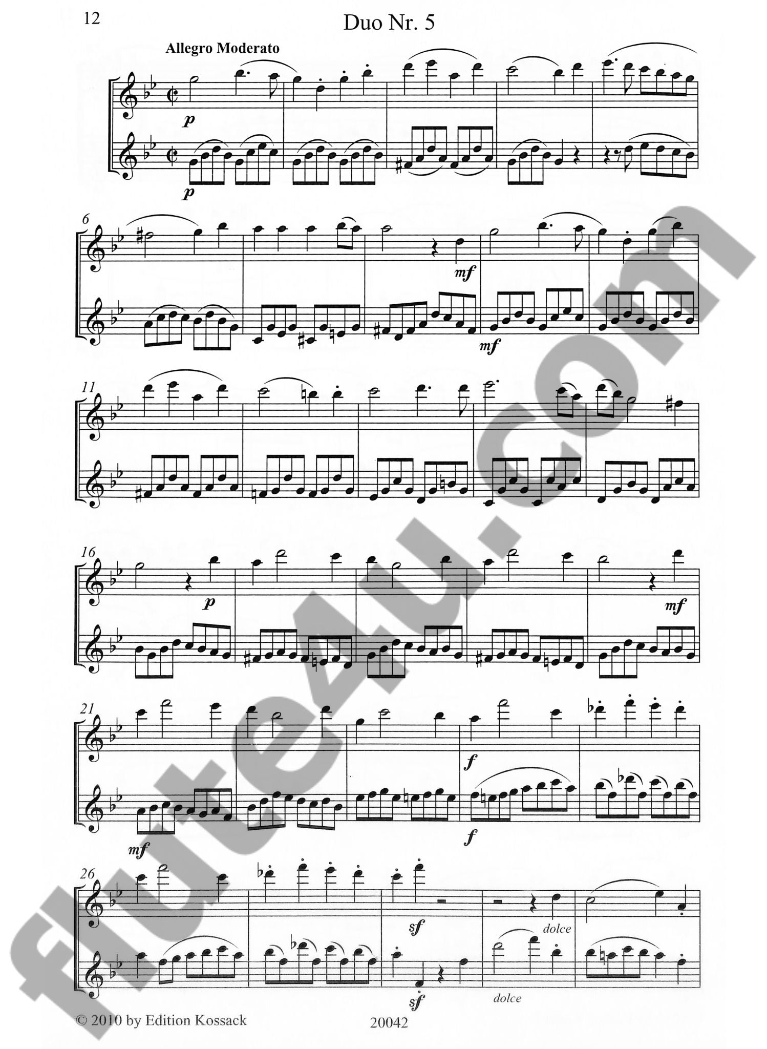 Jensen, NP :: 6 leichte brillante Flotenduos [6 easy brilliant flute duos] Op. 16, Band 2