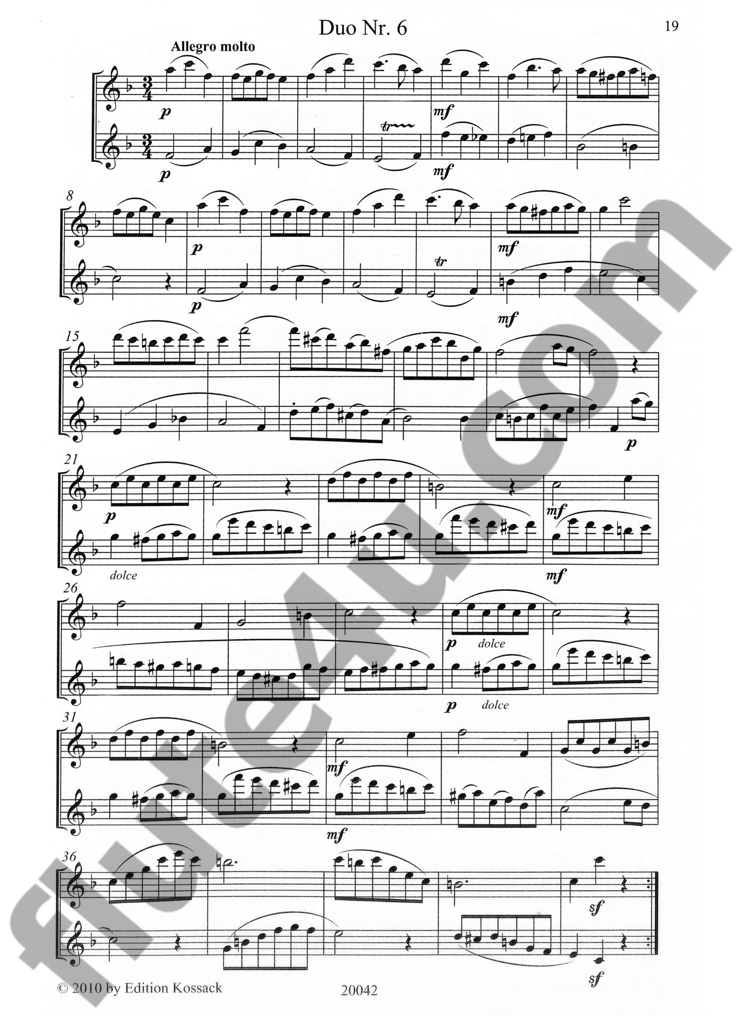 Jensen, NP :: 6 leichte brillante Flotenduos [6 easy brilliant flute duos] Op. 16, Band 2
