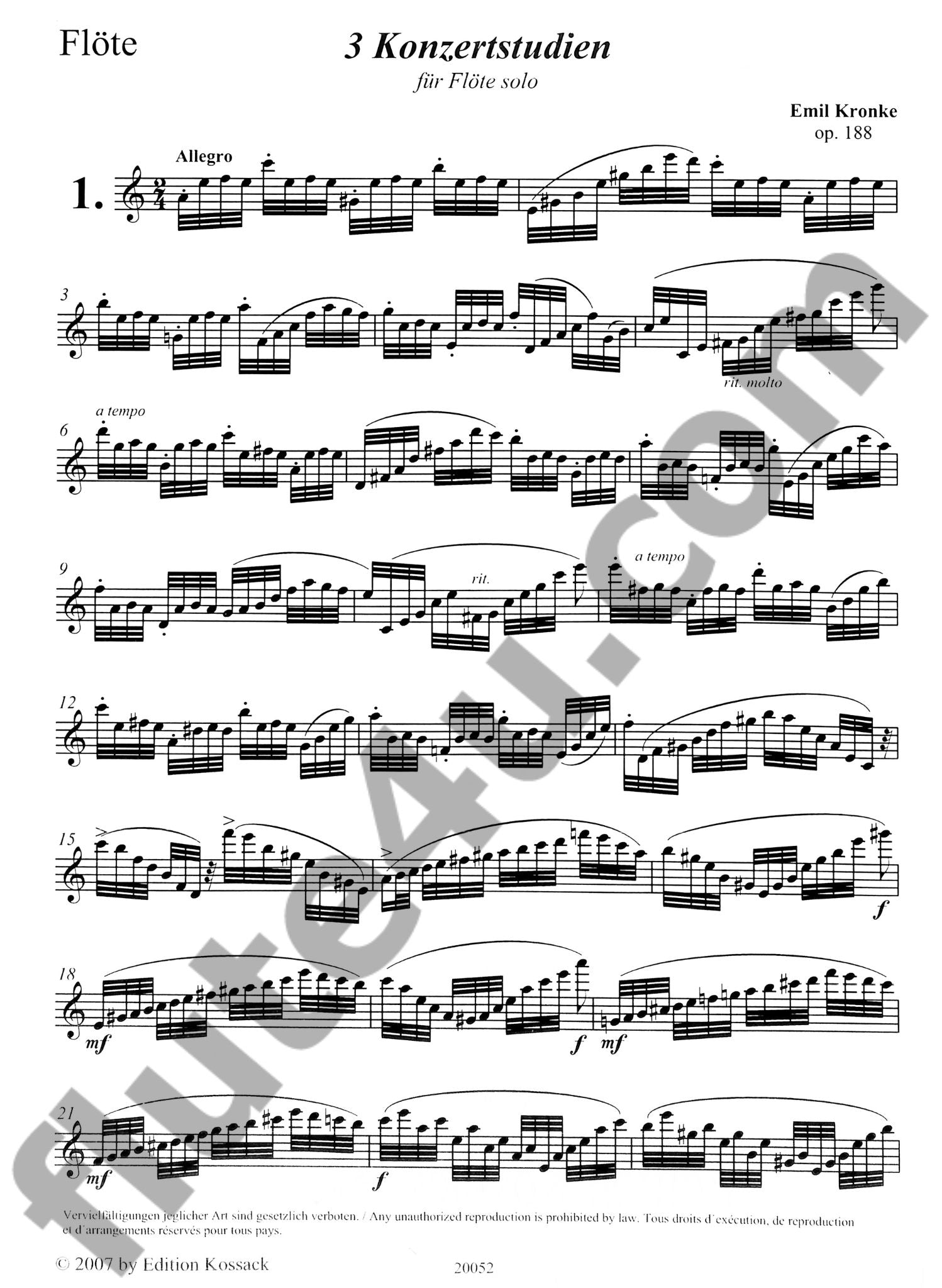 Kronke, E :: 3 Konzertstudien [3 Concert Studies]