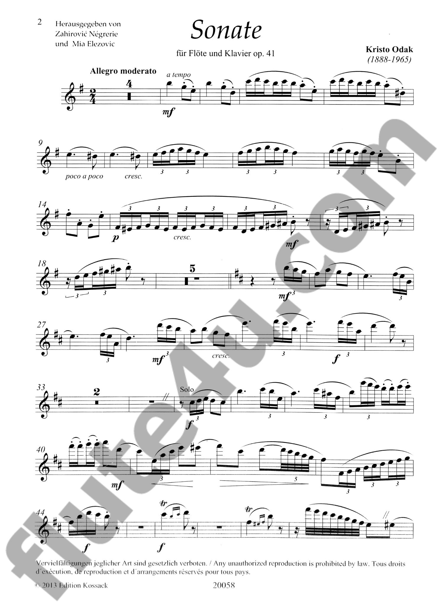 Odak, K :: Sonata, Op. 41