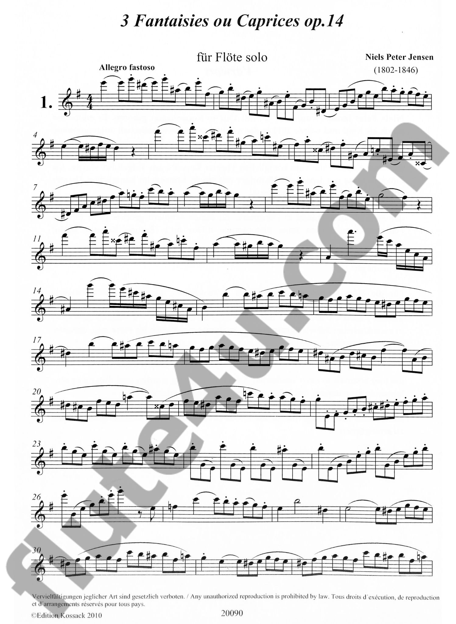 Jensen, NP :: 3 Fantasien oder Capricen, op. 14 [3 Fantasies or Caprices, op. 14]