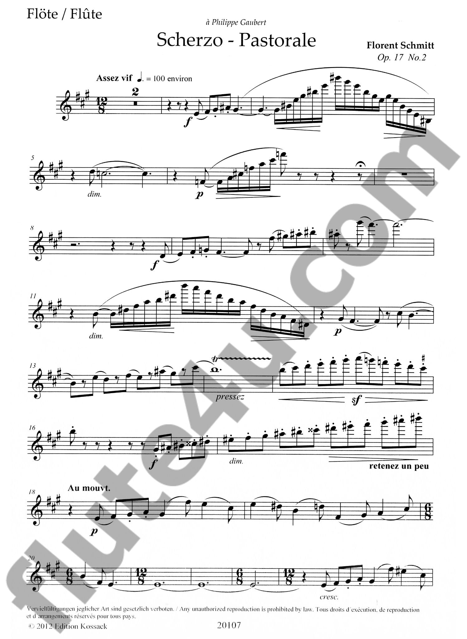 Schmitt, F :: Scherzo-Pastorale, op. 17