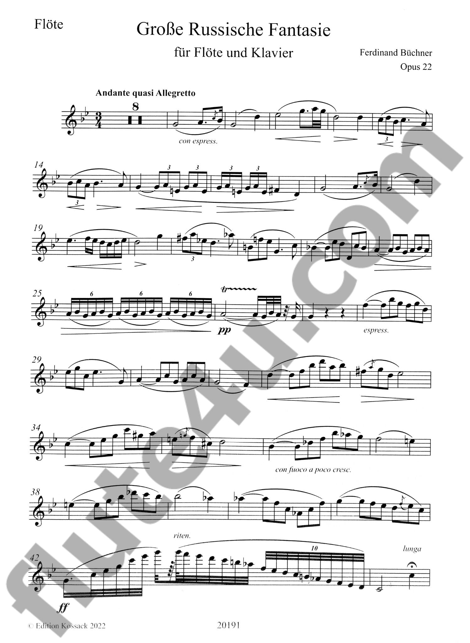 Buchner, F :: Grosse Russische Fantasie, op. 22 [Great Russian Fantasy, op. 22]