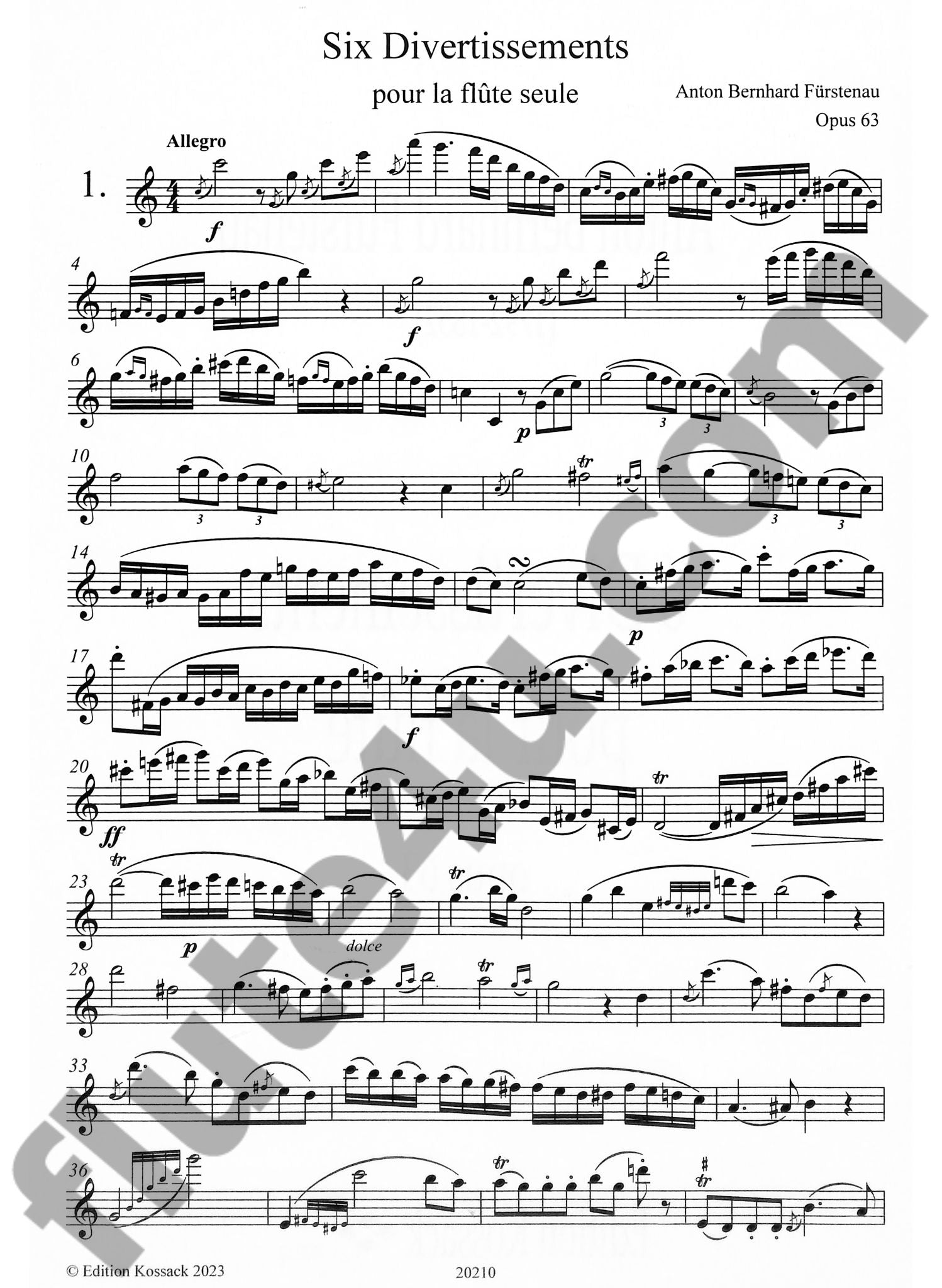 Furstenau, AB :: 6 Divertissements, Op. 63