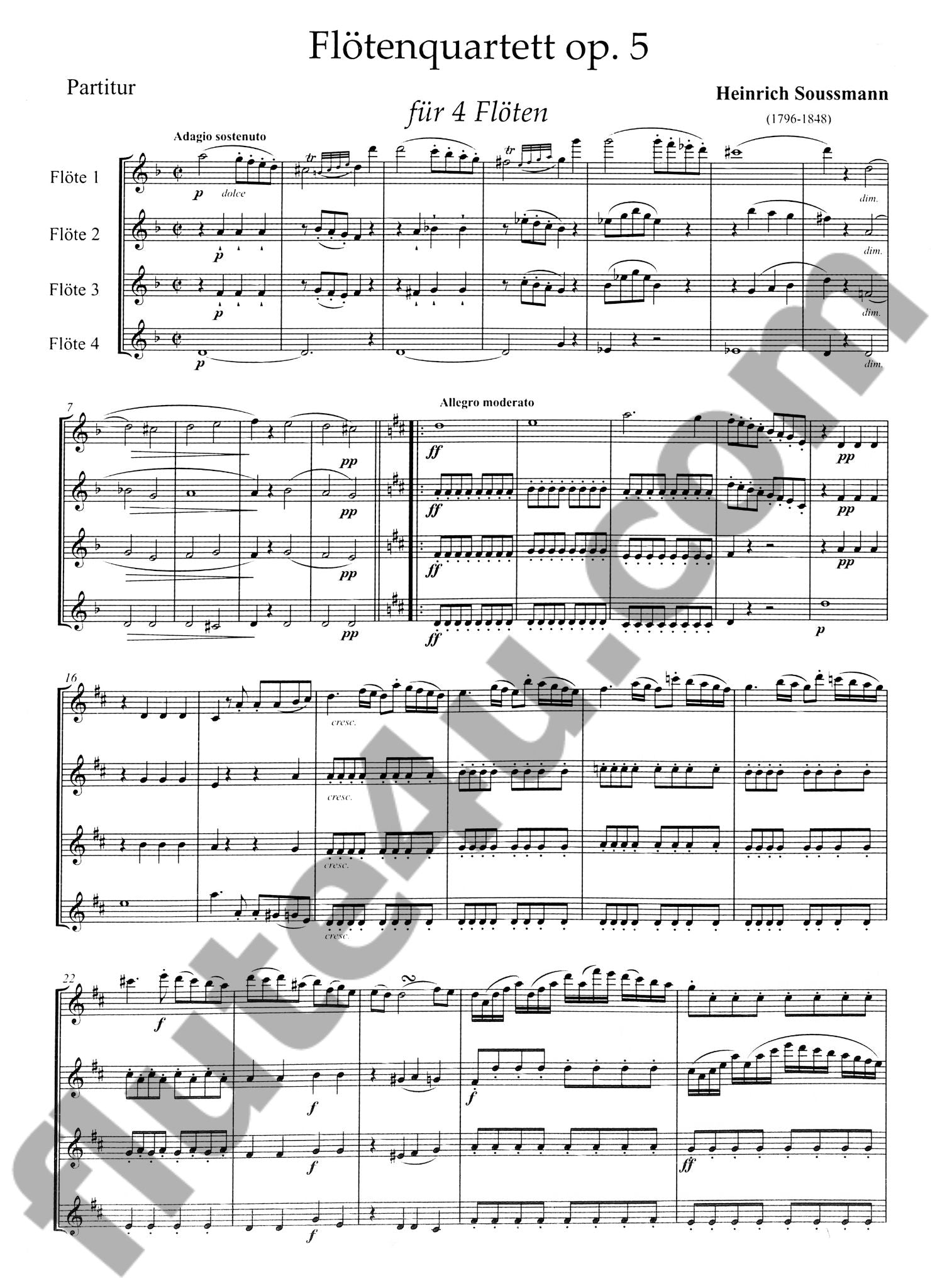 Soussmann, H :: Quartett D-Dur, op. 5 [Quartet in D Major, op. 5]