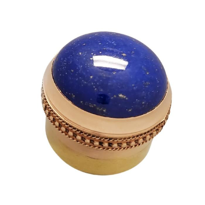 Lapis Lazuli Gemstone Flute Crown Gold (Cabochon)