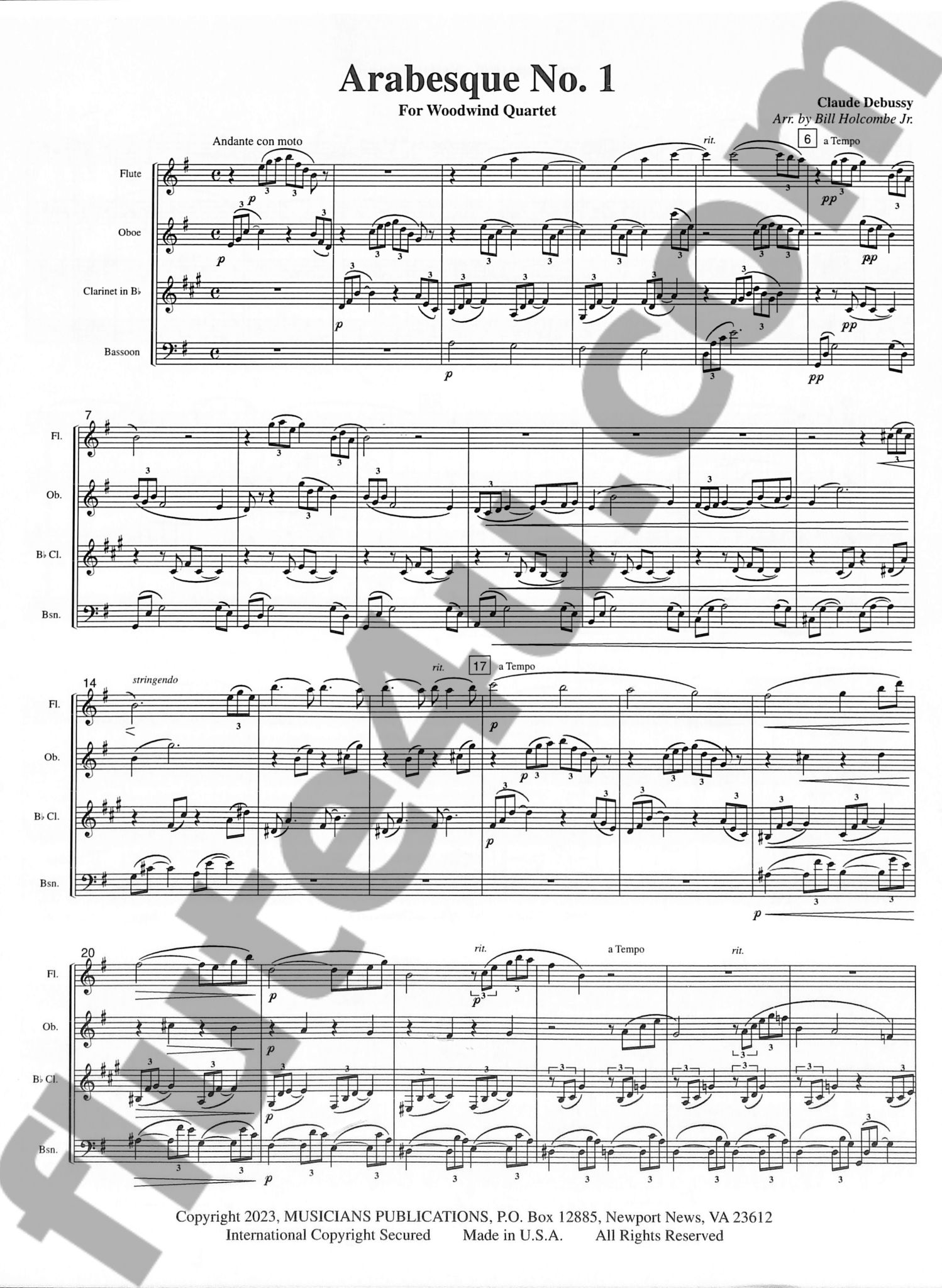 Debussy, C :: Arabesque No. 1