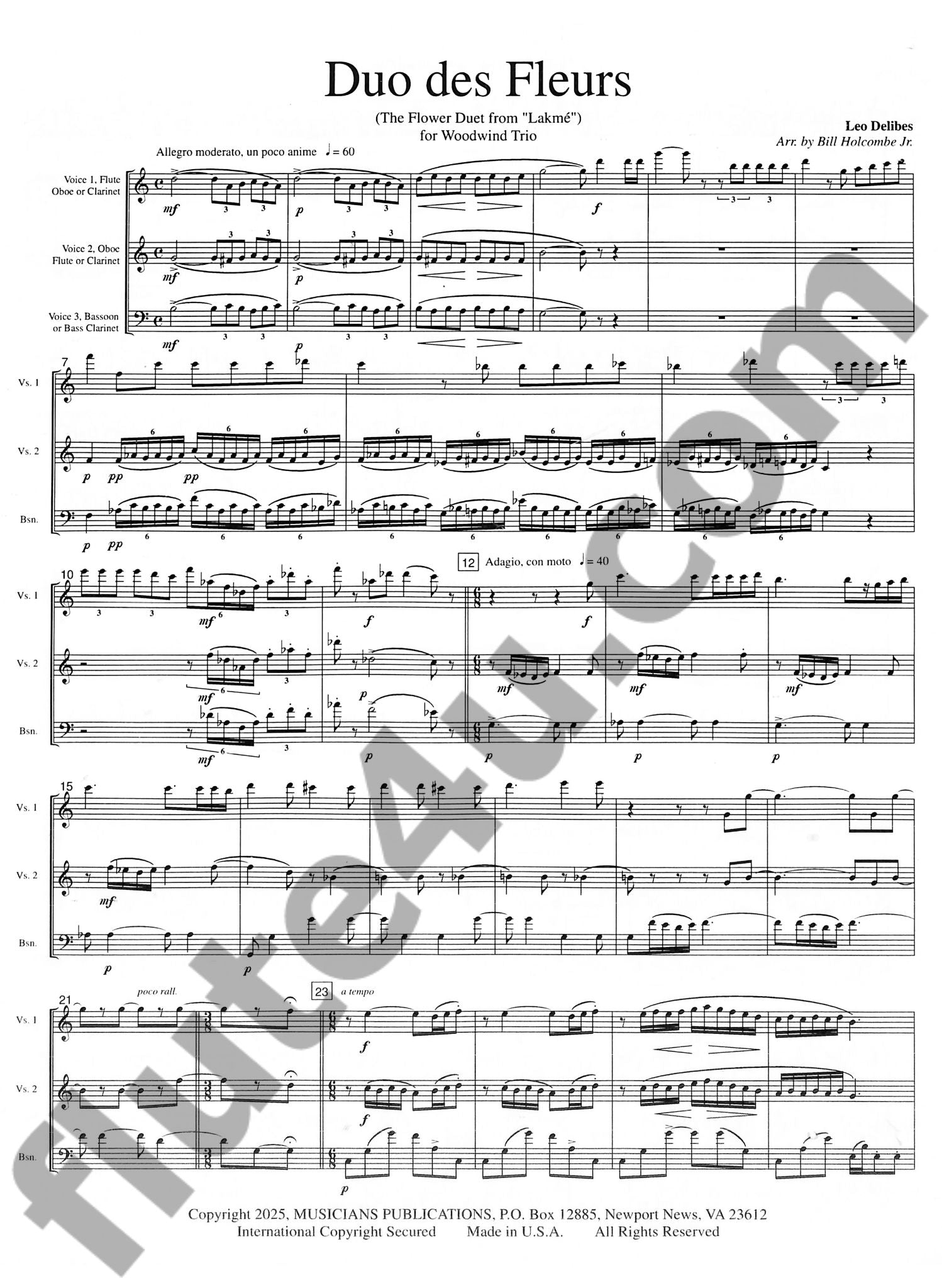 Delibes, L :: Duo des Fleurs (The Flower Duet from 'Lakme')