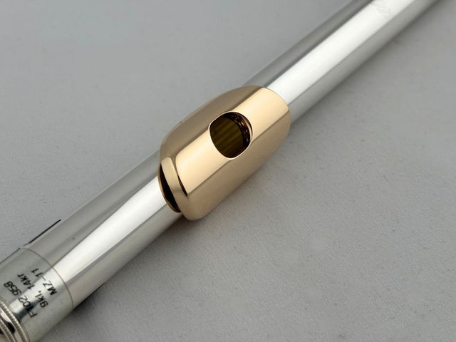 Headjoint - Miyazawa .958 Silver MZ11, w/ 9K Lip Plate, & 14k Gold Riser #F102 (Demo Sale)