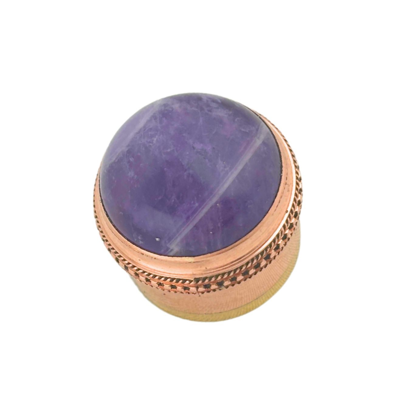 Amethyst (Natural) Gemstone Flute Crown Gold (Cabochon)