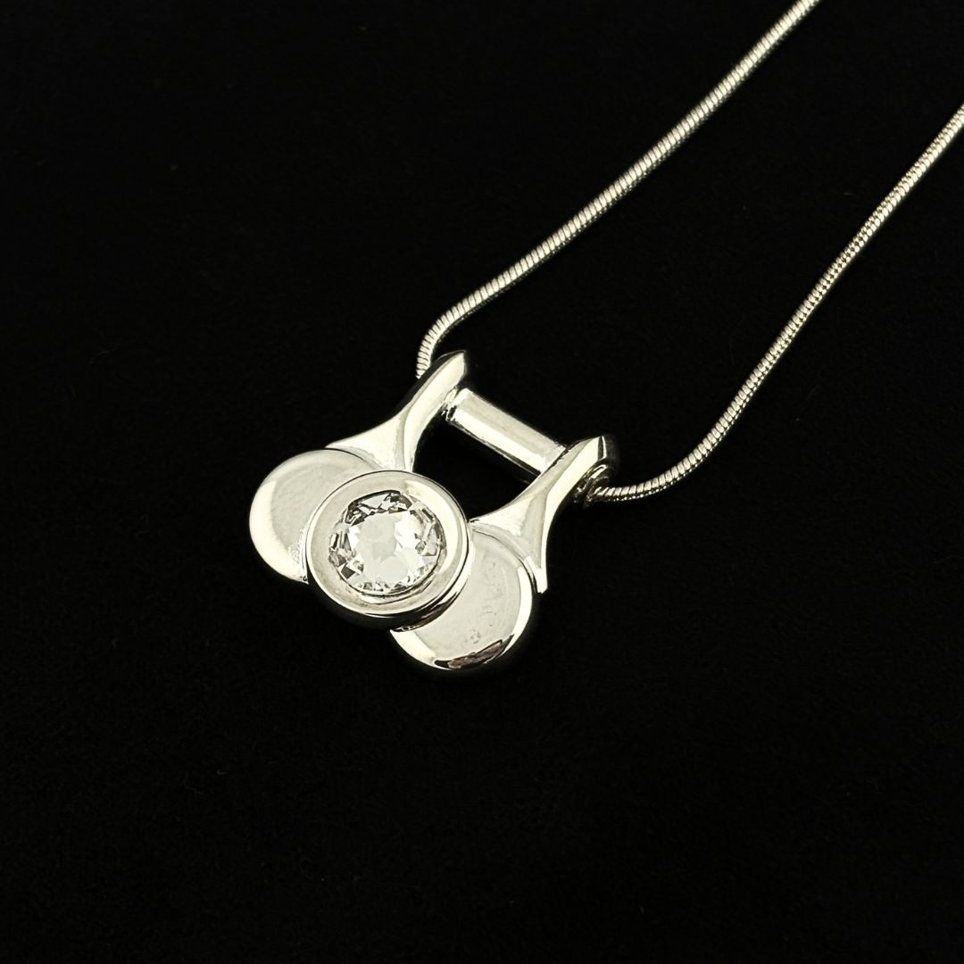 Necklace - Piccolo Double Key with Crystal