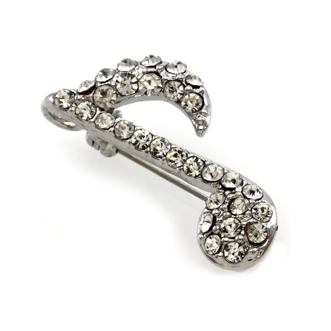 Pin - Rhinestone Eighth Note