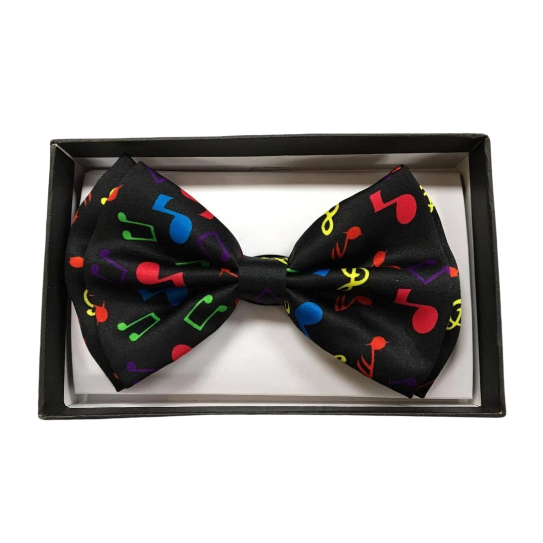 Bow Tie - Black with Multicolor Notes