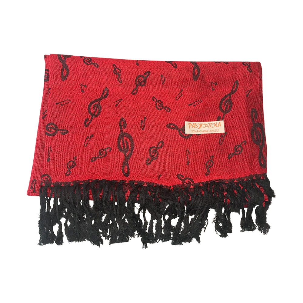 Scarf - Pashmina with Treble Clefs