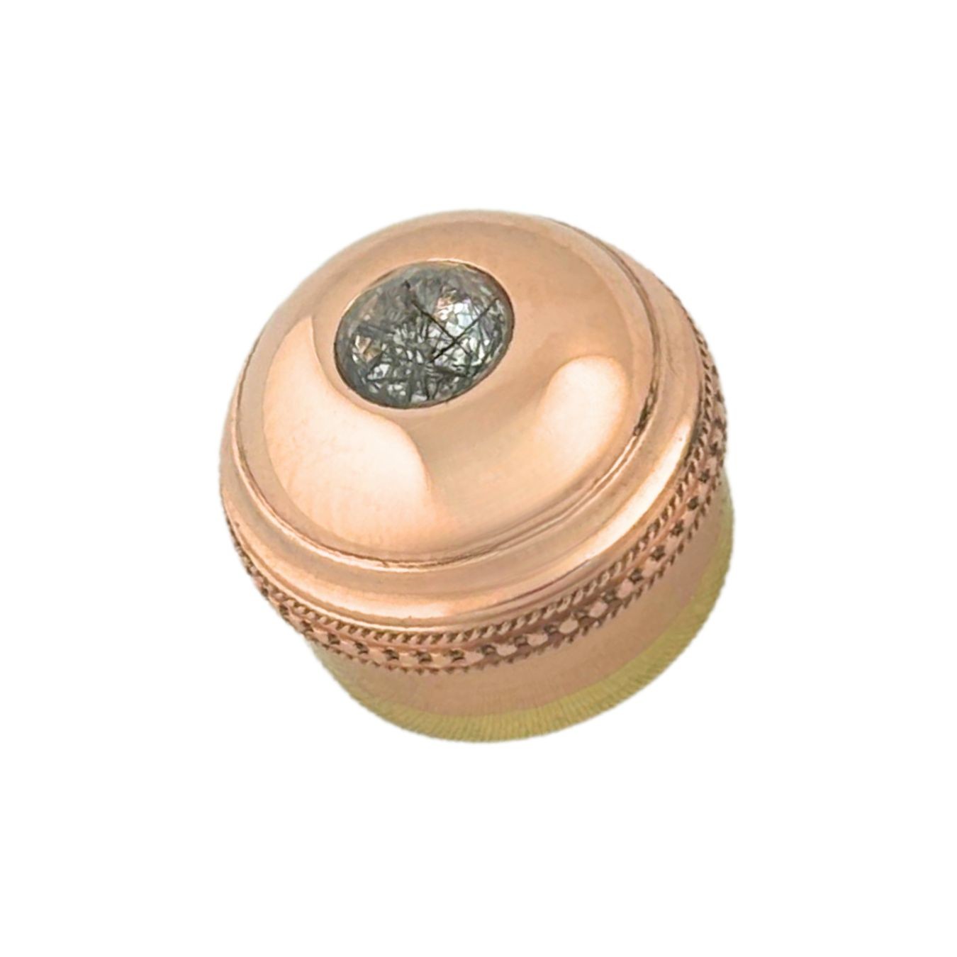 Rutilated Quartz Gemstone Flute Crown Gold (Faceted)