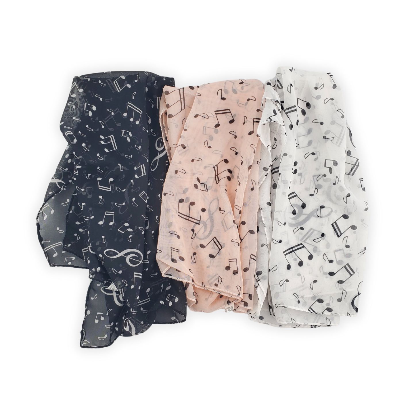 Scarf - Chiffon Music Notes