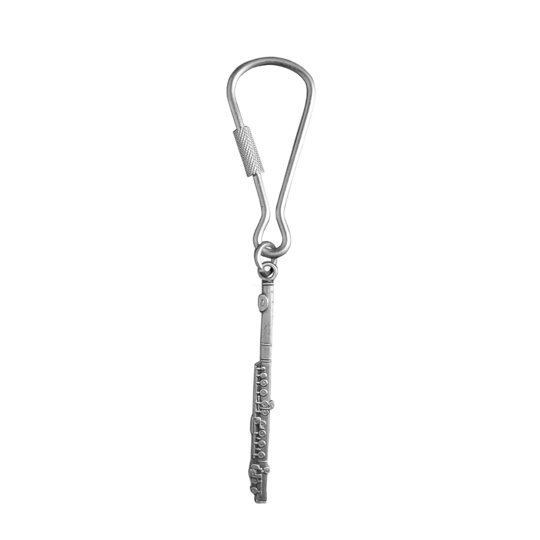 Silver Flute Keychain