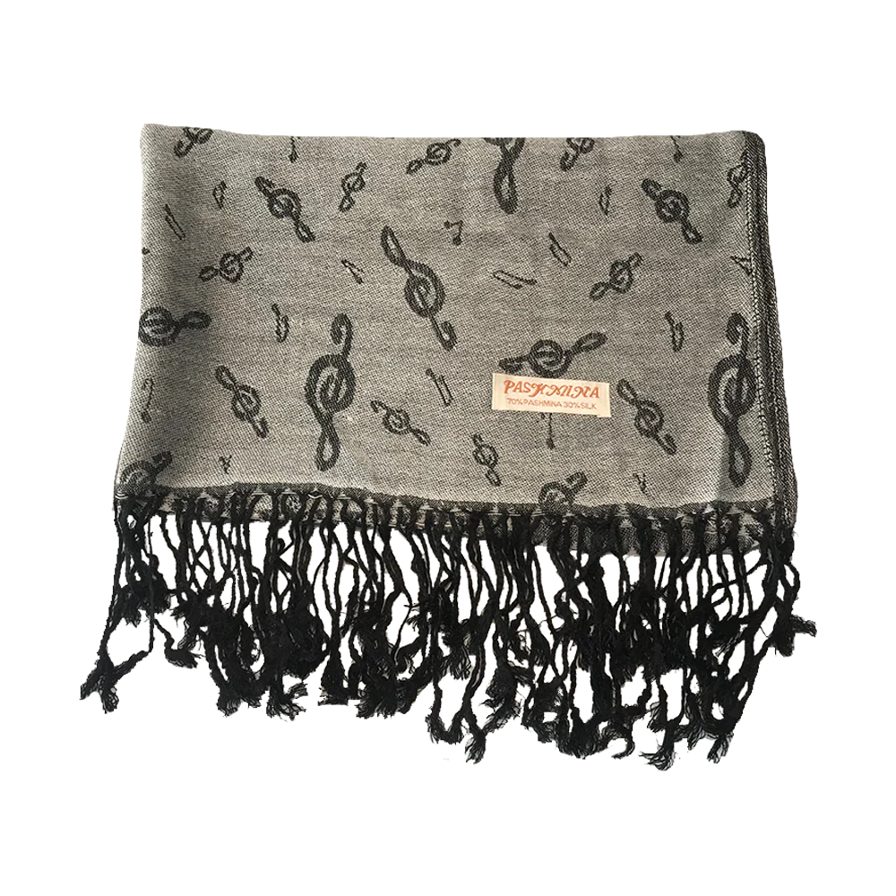 Scarf - Pashmina with Treble Clefs
