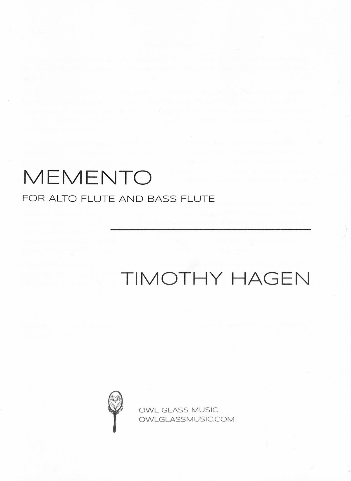 Hagen, T :: Memento