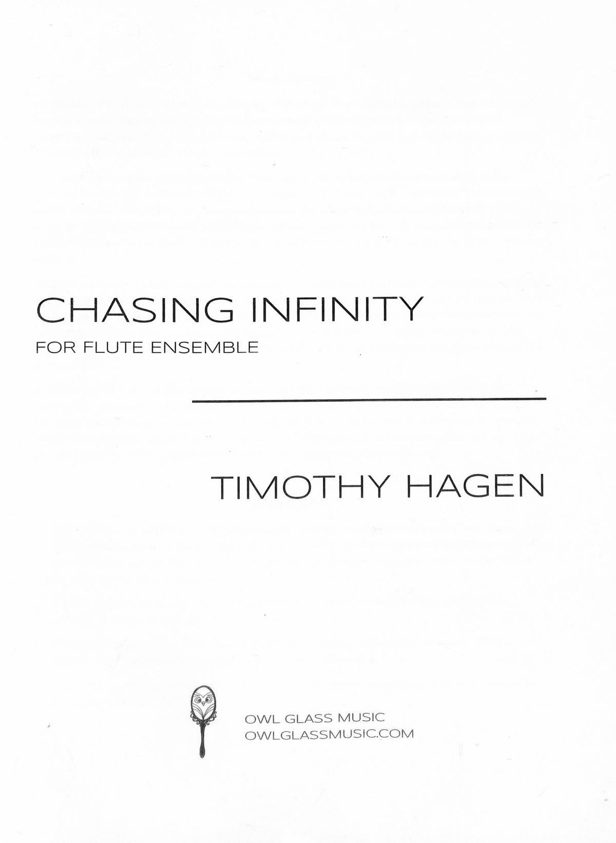 Hagen, T :: Chasing Infinity
